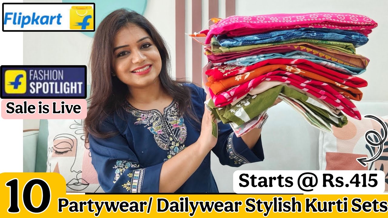 😃 Flipkart Huge 10 Partywear Kurta Sets, Kurtis & Summer Kurti Haul |❤️Flipkart Haul
