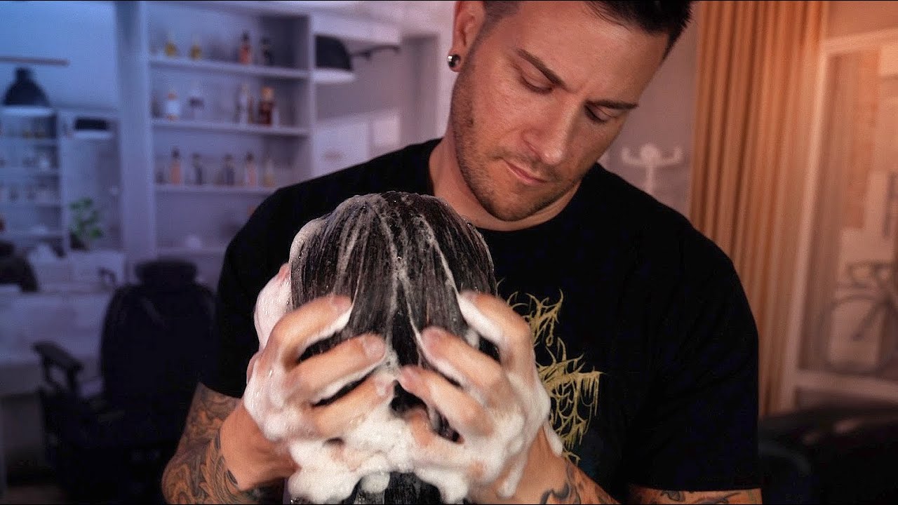 ASMR | Relaxing Scalp Massage Shampoo, Brushing, and Hair Treatment | Soft Spoken Male Voice