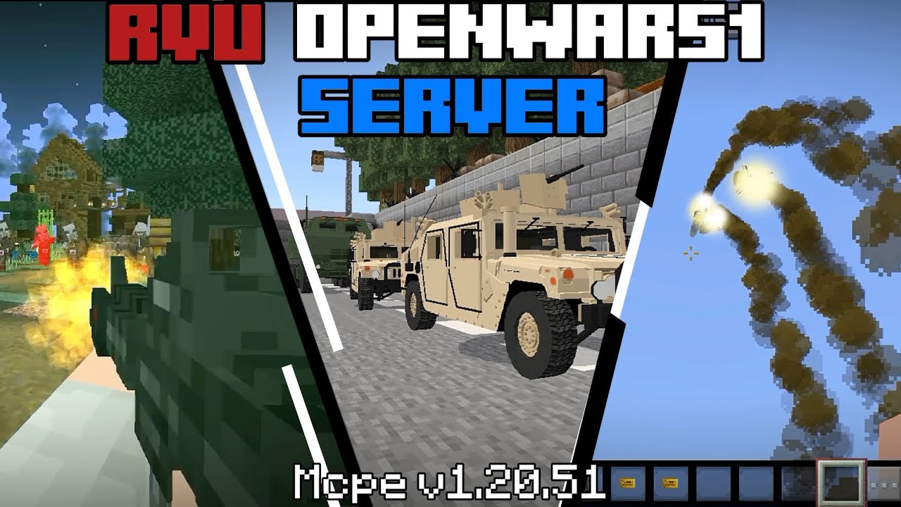 WAR SERVER REALISTIC [RVU OPENWARS I] MCPE/MCBE V1.20.51+|Tni Gamerz