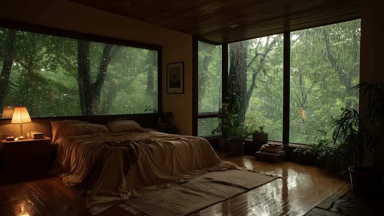 3 Hours Rainfall Sounds & Healing Music – Relax, Unwind & Sleep