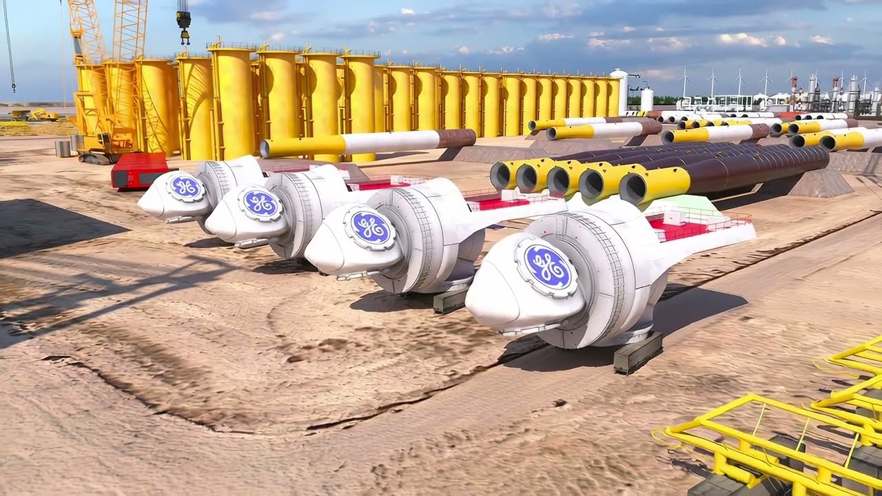 GE Haliade-X Nacelles and Monopile Foundations – Offshore Wind Component Staging Yard