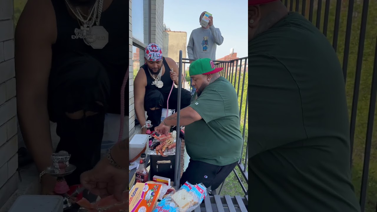 How Puerto Ricans BBQ in New York 🍔🌭🦀👀 #youtubeshorts #bbq #LifeOfPablo