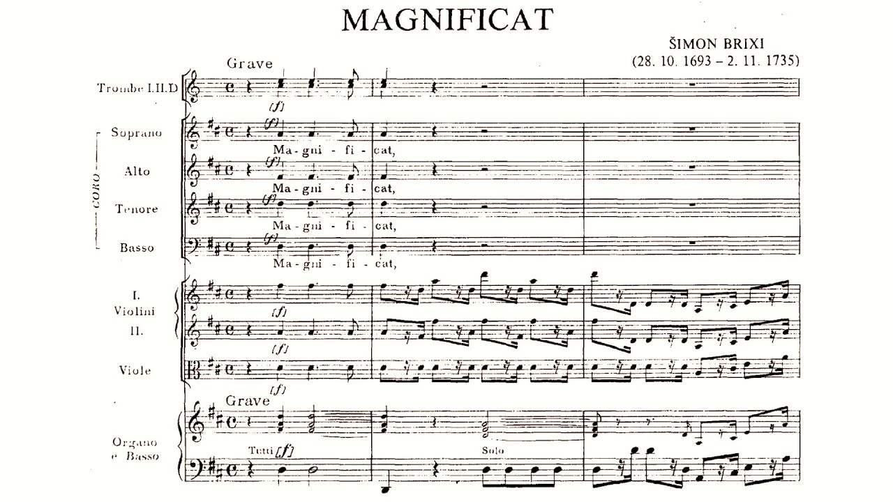 Šimon Brixi (1693-1735): Magnificat in D Major {Score video}