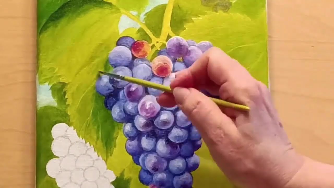 Научитесь рисовать за одну неделю с помощью таймлапса: масляная живопись винограда / #искусство #...