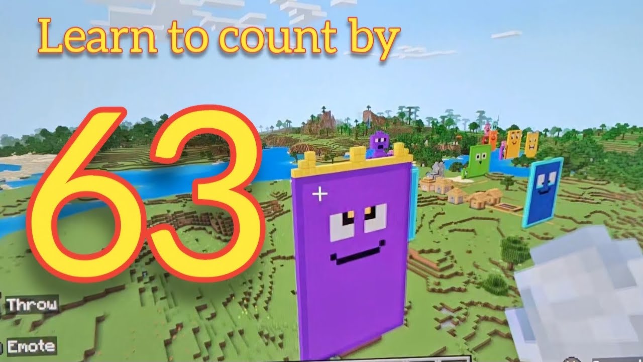 Learn to count by 63 with Noah, Minecraft Number blocks, kids learning songs