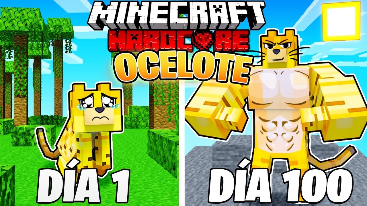 SOBREVIV&Iacute; 100 D&Iacute;AS como un OCELOTE en MINECRAFT HARDCORE!