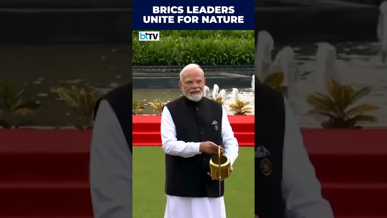 PM Modi, BRICS Leaders Take Part In Joint Tree Plantation In Delhi
