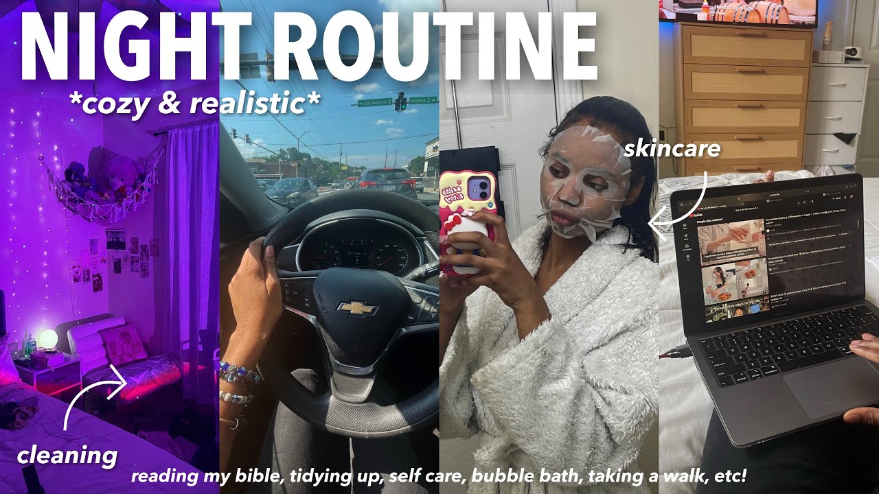 my PRODUCTIVE NIGHT ROUTINE 🌙🕯️ unwind with me, cozy nights, skincare, self care, etc!