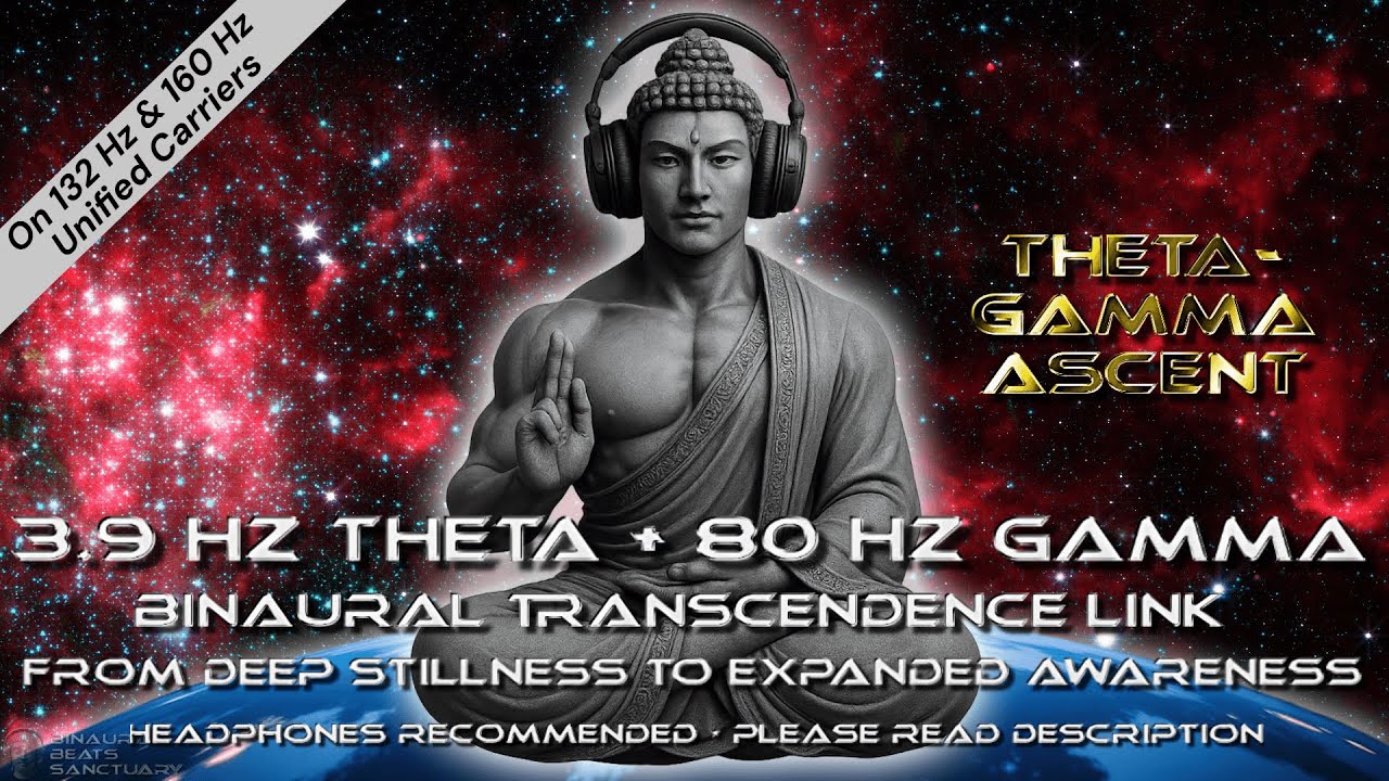 3.9 Hz Theta&ndash;80Hz Gamma Transcendence | Deep Trance & Expanded Awareness | 132 Hz + 160 Hz Carriers