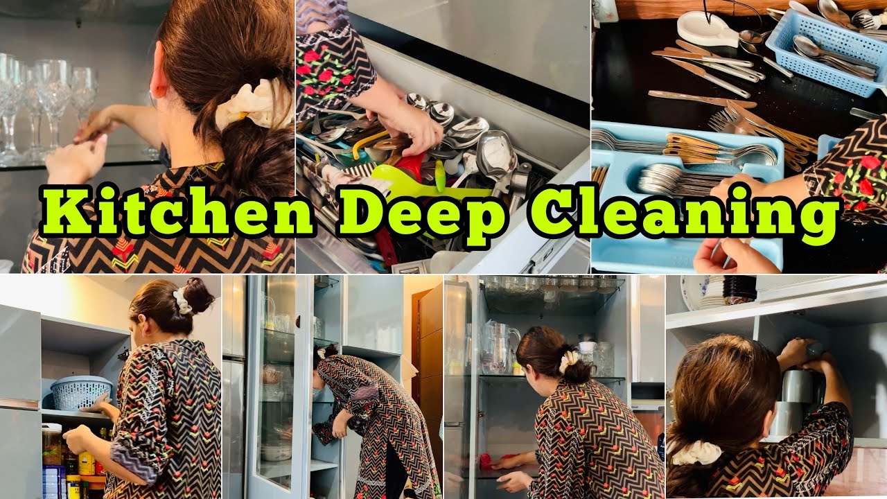 Kitchen Deep Cleaning And Organizing | How to deep clean kitchen cabinets ( PART 1)
