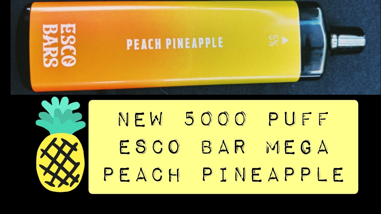 ESCO BARS - Snow Cone Ice/Salted Caramel & NEW MEGA 5000 Puff- 🍑 🍍 Peach Pineapple Review!