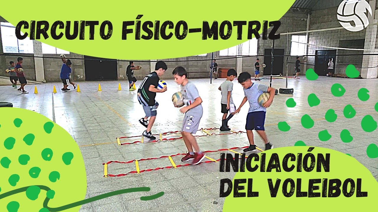 Circuito Físico-Motriz 4 Estaciones Ejercicios para ENSEÑAR VOLEIBOL a niños de iniciación