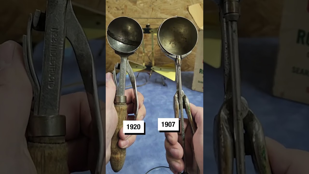 These antique ice cream scoops are so strange (🎥: tt/dustyoldstuff)