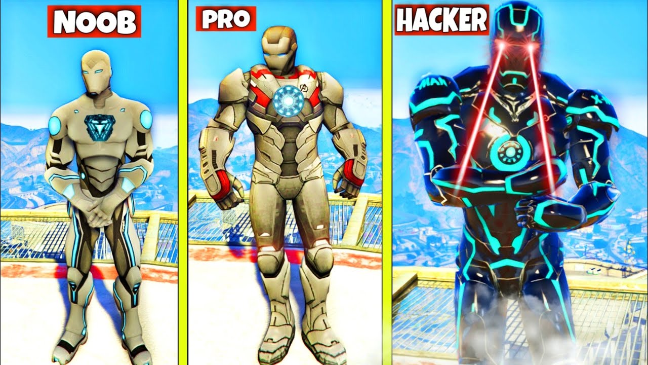 Upgrading NOOB IRON MAN Into THE HACKER IRON MAN in GTA 5 !! ( GTA 5 MODS )