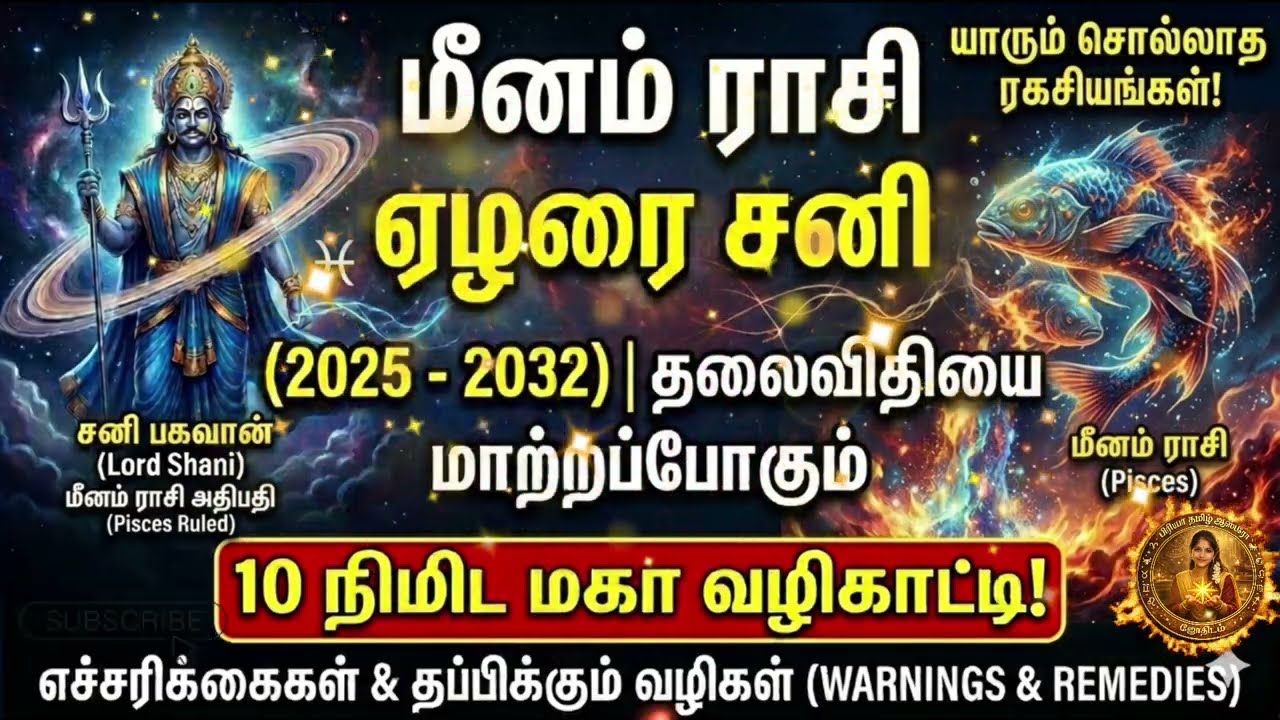 மீன ராசி ஏழரை சனி: 2026-ல் உங்களுக்கு காத்திருக்கும் மிகப்பெரிய மாற்றம்!🥹 #ஏழரைசனி2026#மீனம்#pisces