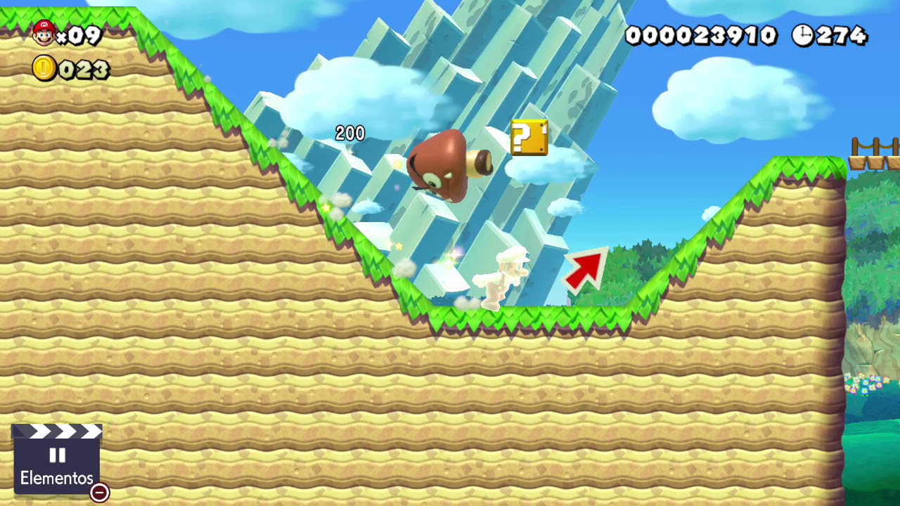 Super Mario Maker 2 - Combate en las laderas