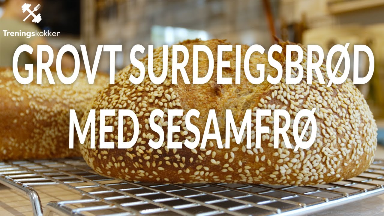 Grovt surdeigsbrød med sesamfrø