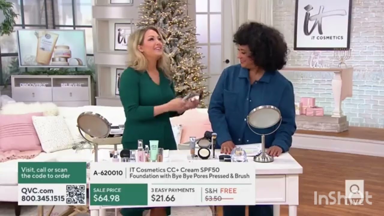 IT Costemics CC + Cream SPF 50 Foundation with Bye Bye Pores Pressed & Brush earlier today
