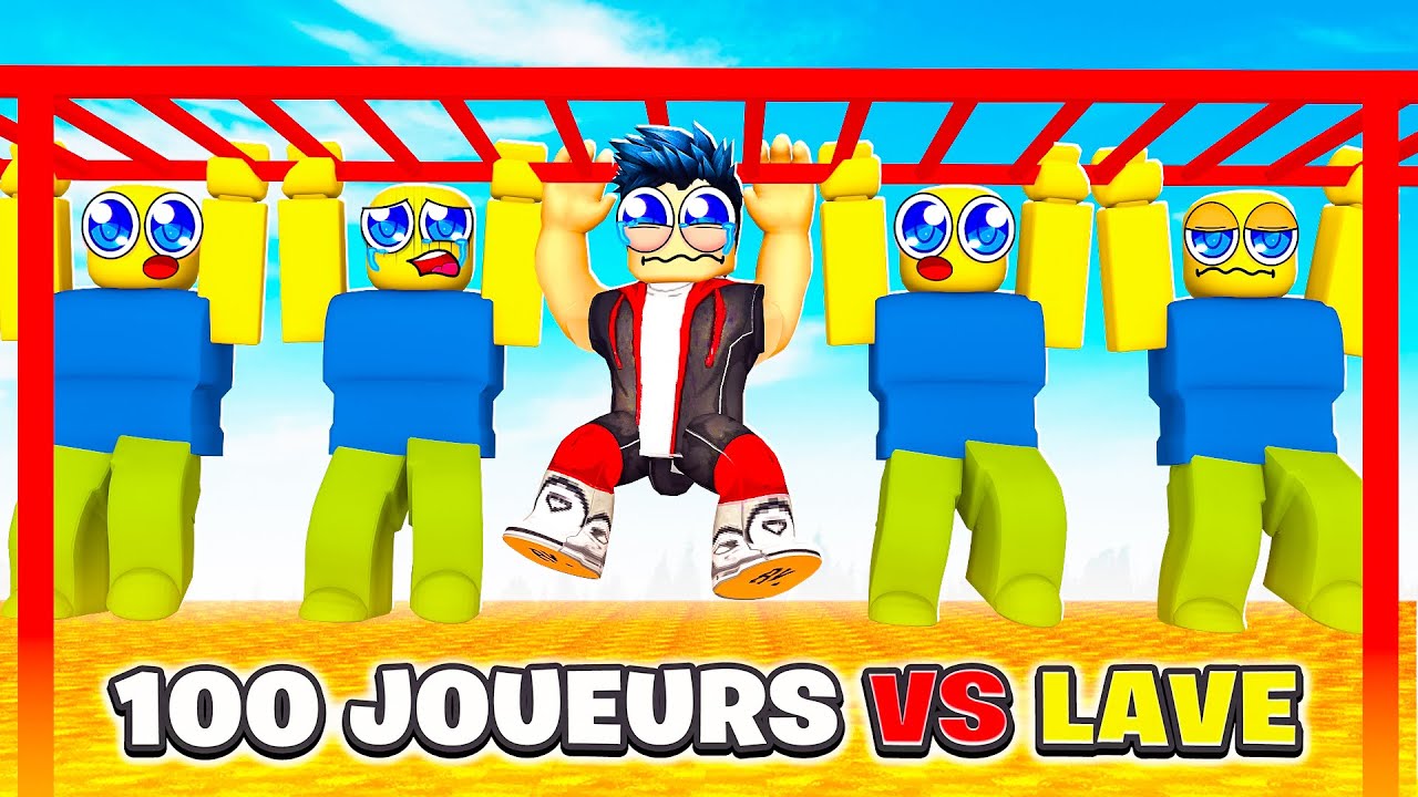 100 JOUEURS VS LE SOL DE LAVE 🤬🔥😲 Roblox