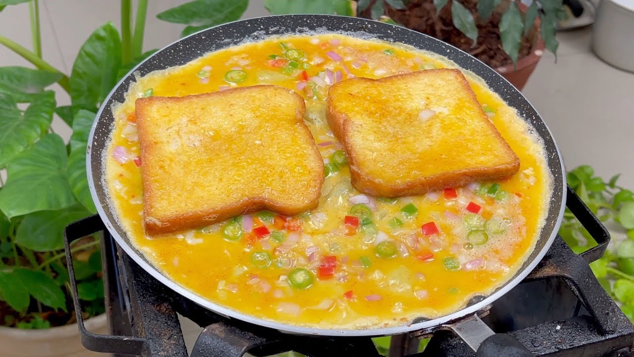 Street Style Bread Omelette Recipe | Street Food