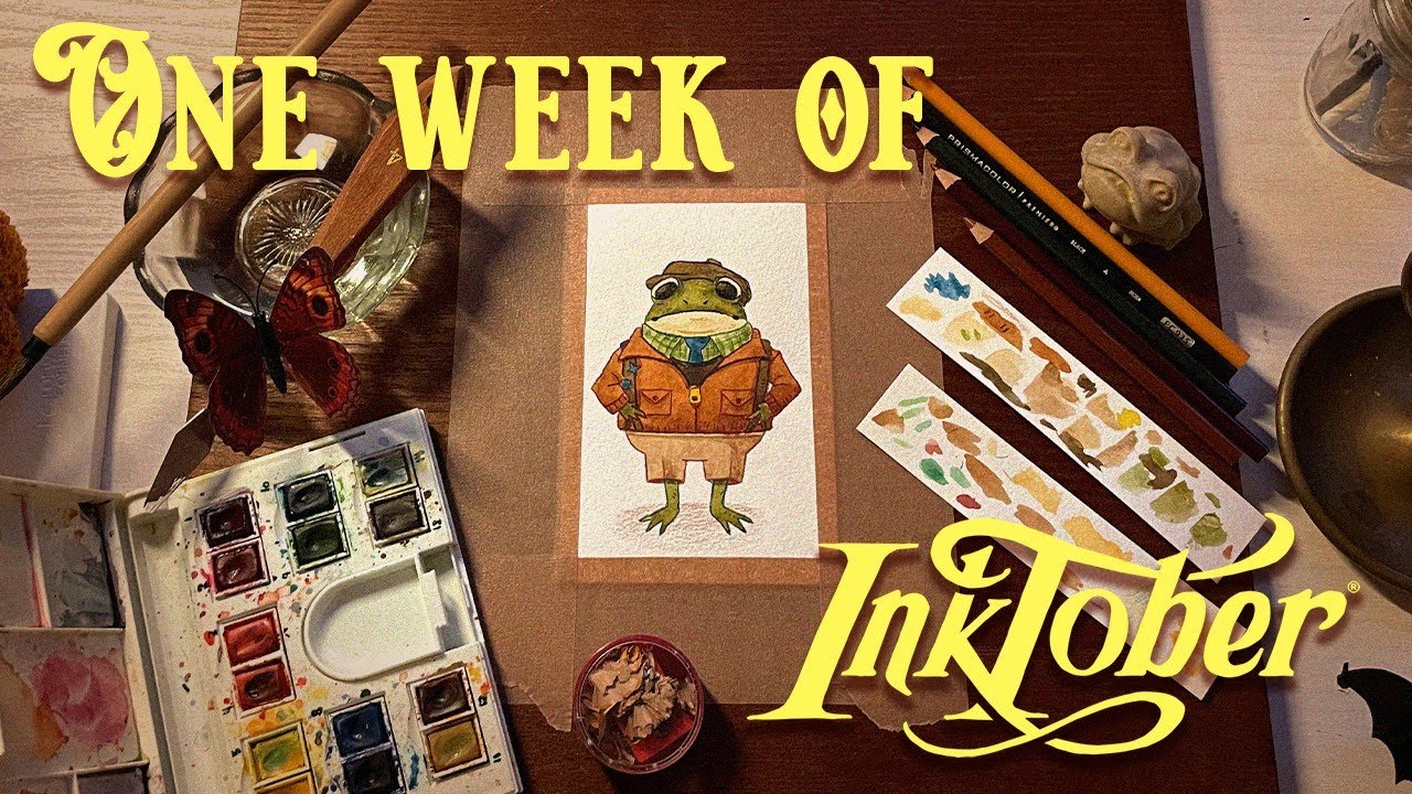 ONE WEEK of InkTober Paintings // Draw With Me!