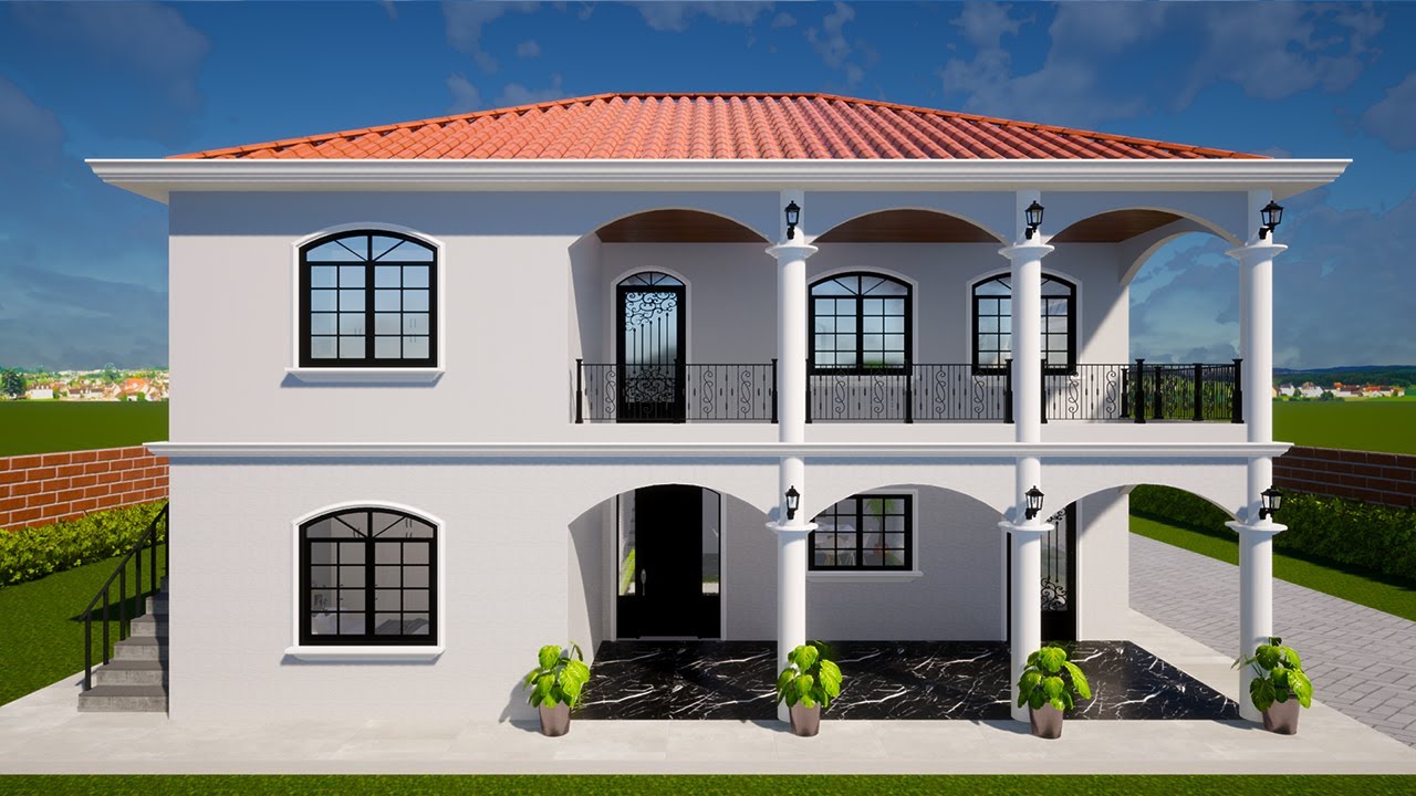 ✅Diseño de Casa con 3 arcos | Como construir una casa estilo guatemalteco | Diseño de Casa 10 x 13M