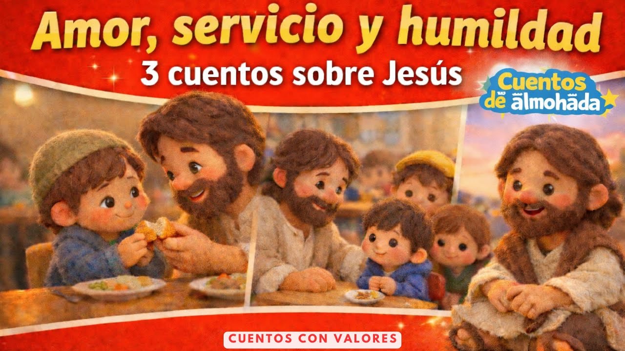 ❤️🍞 3 cuentos sobre Jesús - Amor, servicio y humildad 🌙📖 🕊️ | Cuentos infantiles | Dormir tranquilo