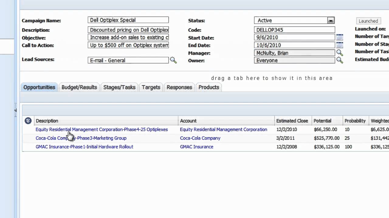 SalesLogix Campaigns Overview - SalesLogix Demo Series