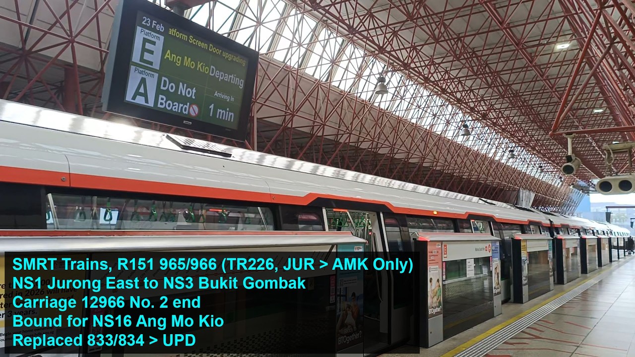 [Replacement Run; JUR → AMK Only] SMRT Trains - Joyride on R151 965/966 from NS1 JUR [D/E] → NS3 BGB