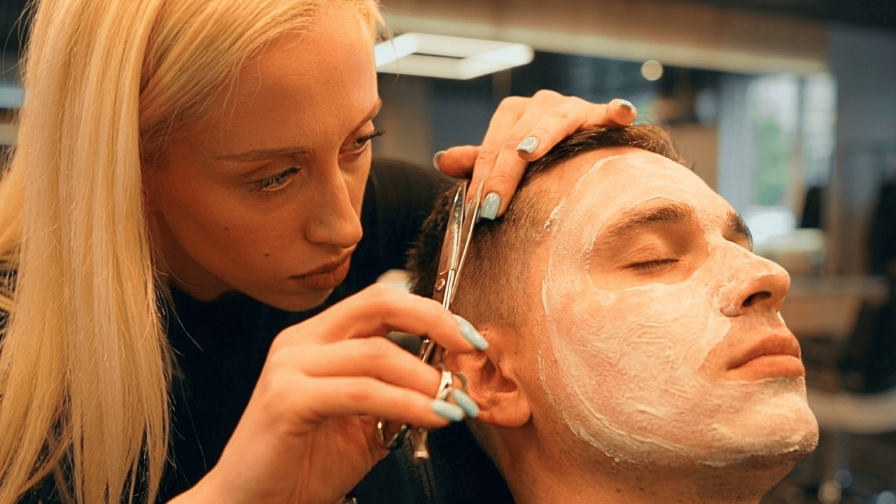 Beautiful Lady Barber Olya Did It All &mdash; Extremely Relaxing 45 Minutes Full Service