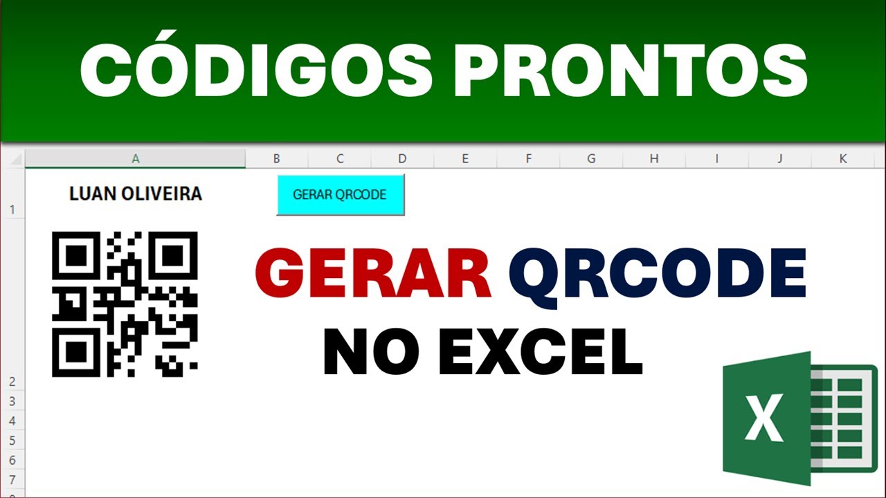 Gerar QRCode no Excel com Macro VBA | CÓDIGOS PRONTOS