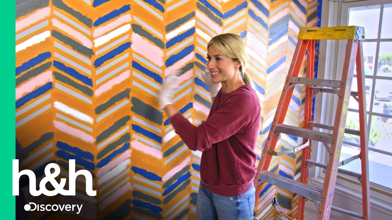 Criação de mural colorido com fita adesiva | Reforma Personalizada Com Jasmine Roth | H&H Brasil
