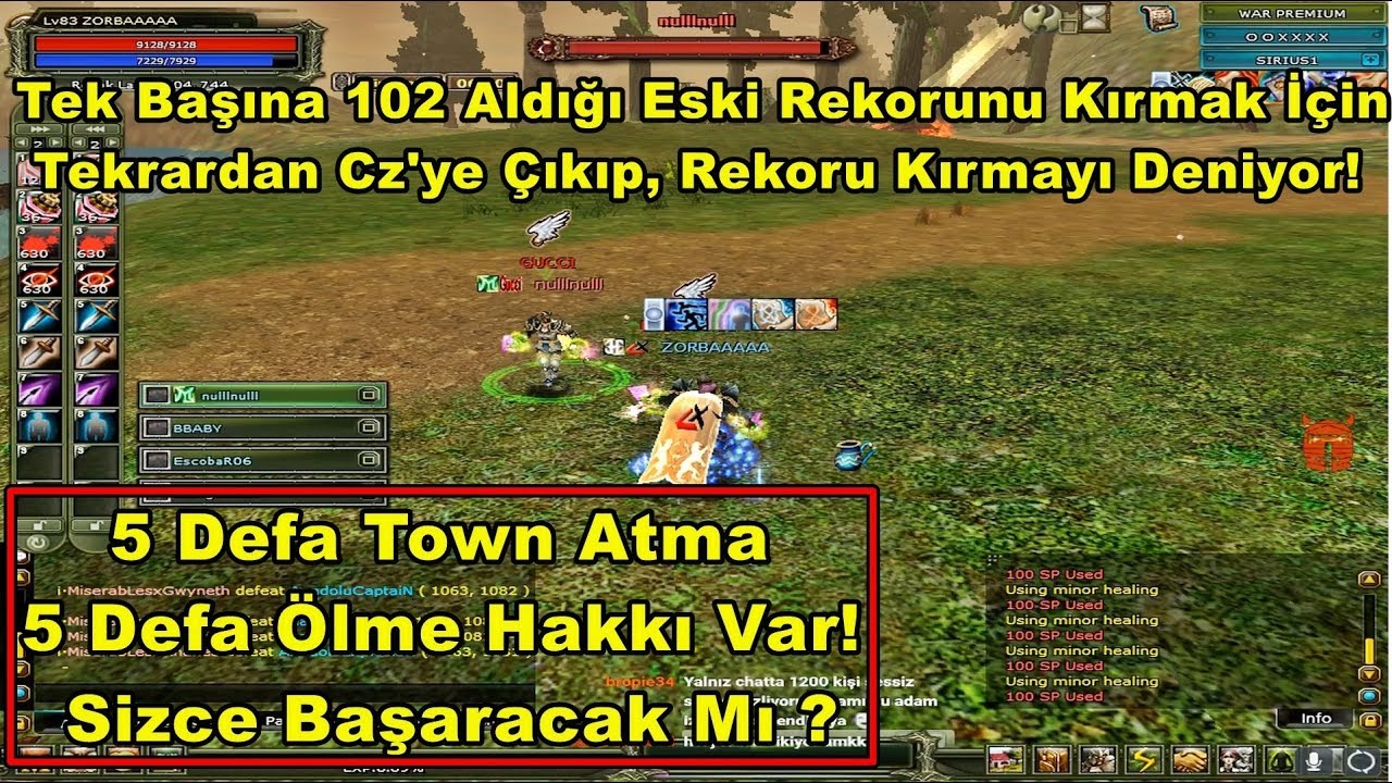 DomenicoWacco - Eski 102 Kill Rekorunu Kırmak İçin | Cz'ye Çıkıp Tekrardan Deniyor! | Knight Online