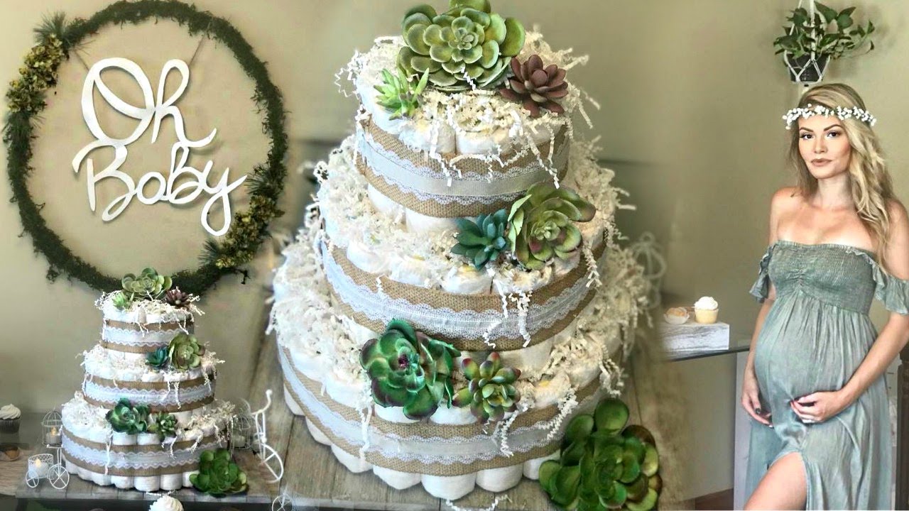 DIY DECORAÇÃO CHÁ DE BEBÊ TEMA SUCULENTAS/ FLORESTA