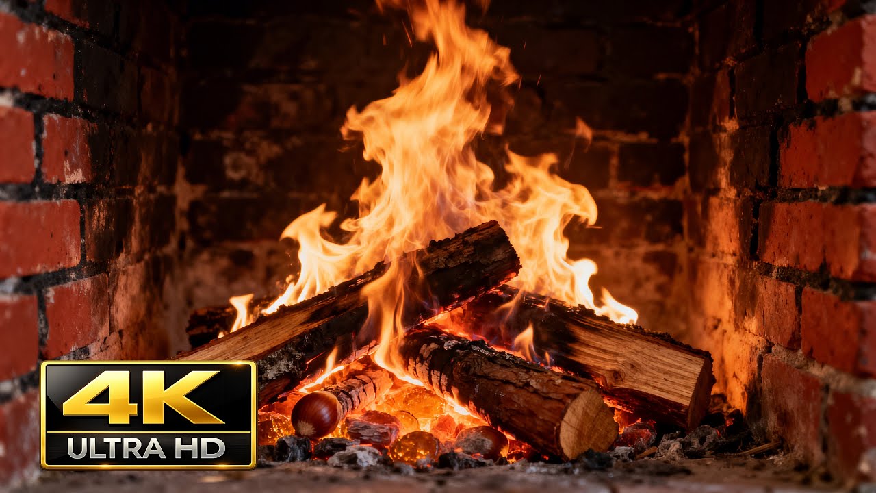 🔥 Crackling Fireplace Ambience — 5 Hours of Cozy Dark Academia Fire Sounds
