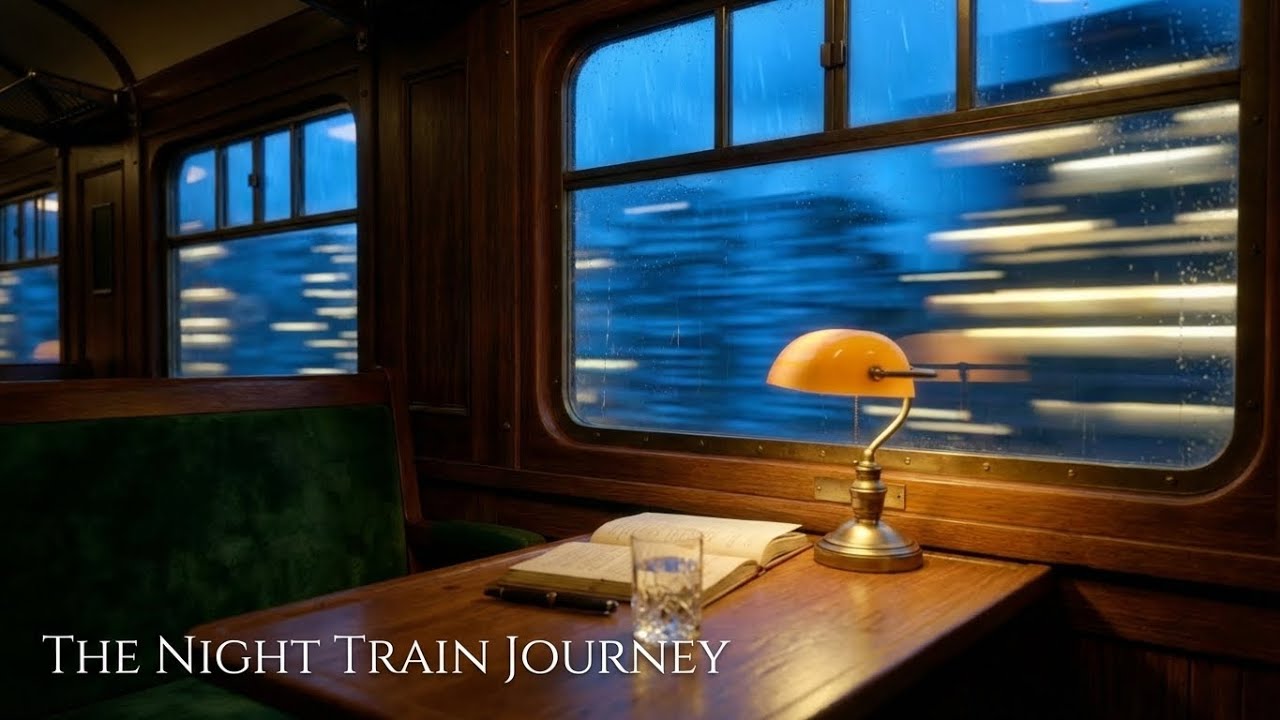 Night Train Ambience 🚂 Rain & Track Sounds for Focus, Study or Sleep (15 Min 4K)