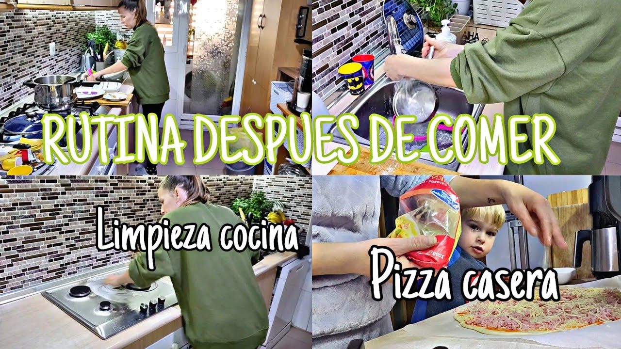 LIMPIEZA DEL HOGAR//RUTINA DE DESPUES DE COMER//MASA DE PIZZA CASERA 🍕RECETA//