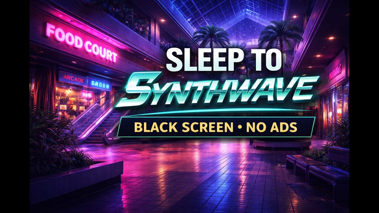 Neon Drift - Sleep to Synthwave // BLACK SCREEN - NO ADS