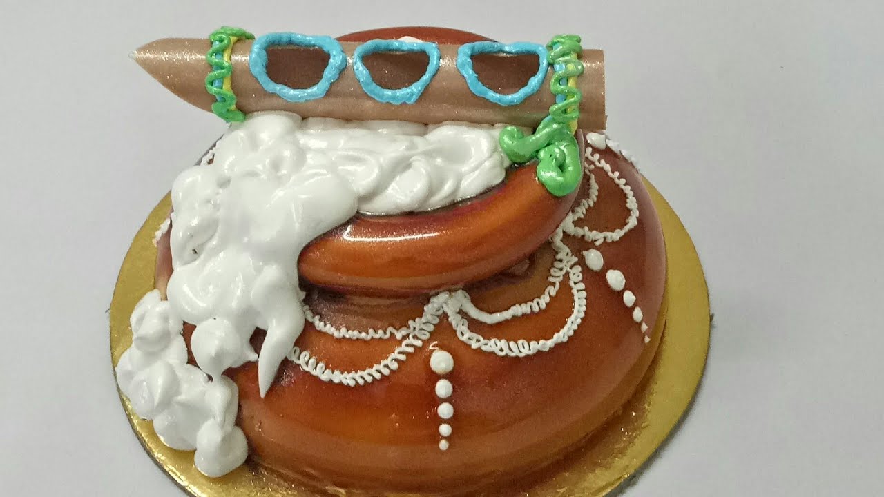 Basic new simple cake design -18 [matka and flute design cake  ]