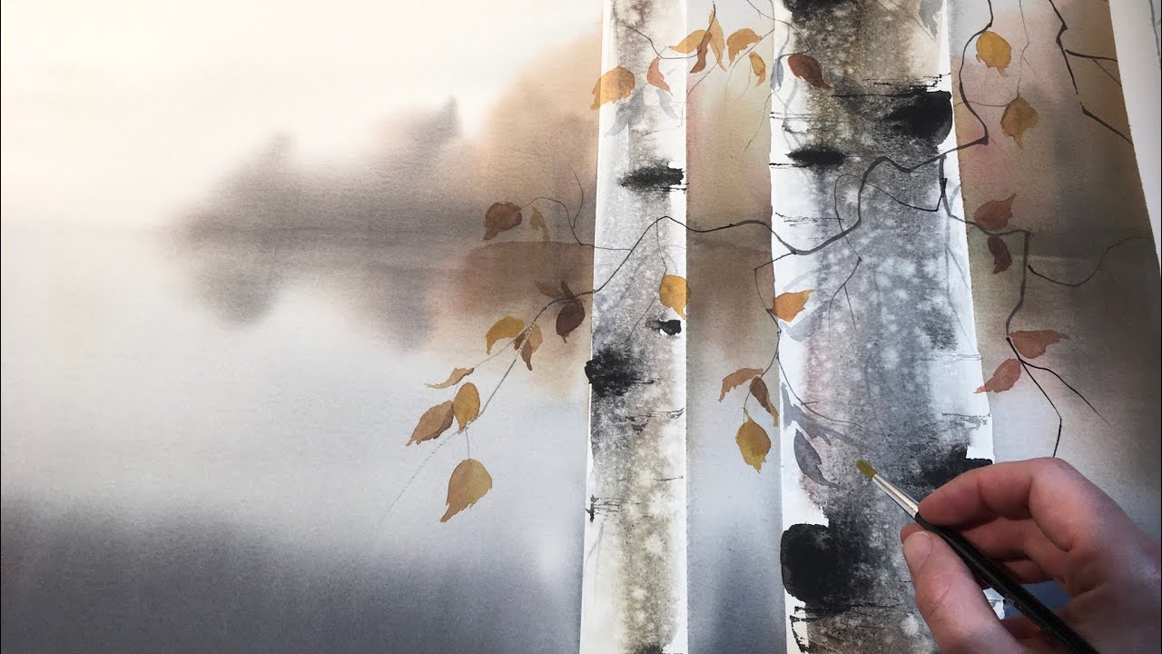 WATERCOLOR - Paint Birch leaves