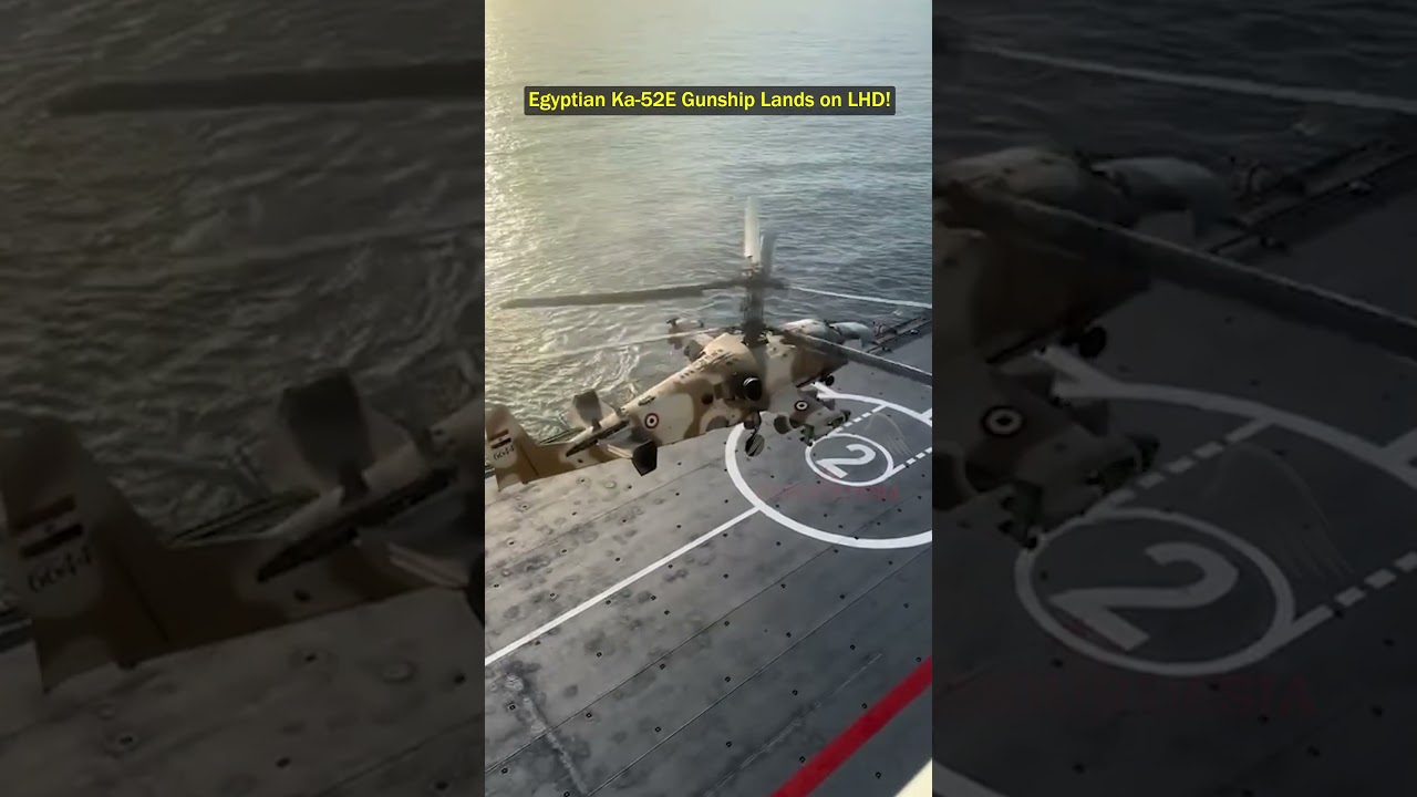 Ka-52E Gunship Lands on Egypt&rsquo;s Mistral Class Carrier!