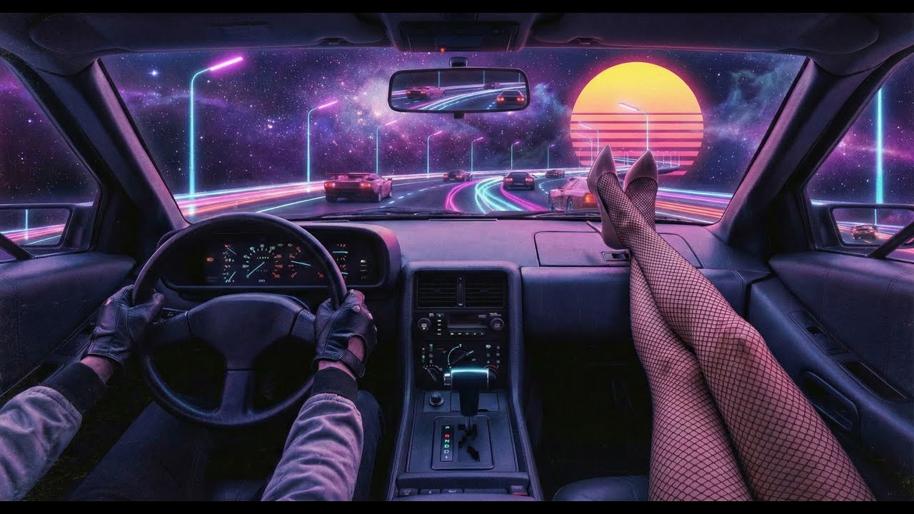 Neon Drive Through the Galactic Highway –Endless Synthwave Atmosphere#synthwave#retrowave#nightdrive
