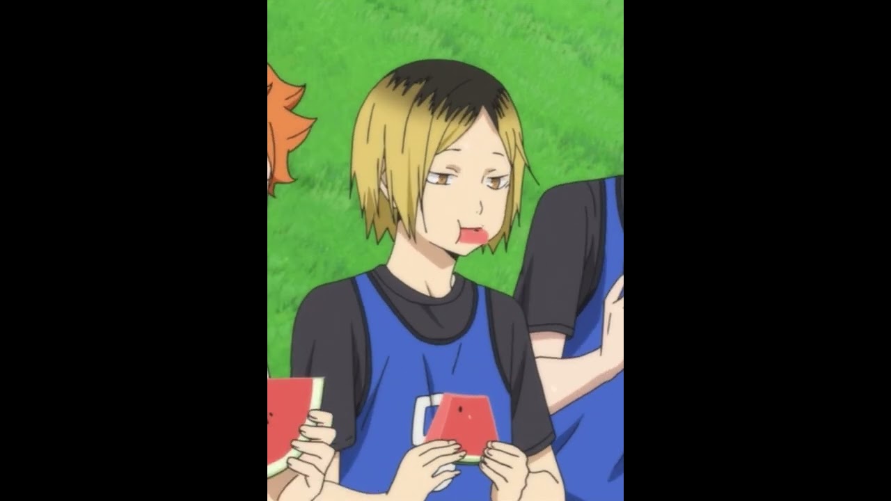 kenma kozume eating watermelon 🍉 so cute! [Haikyuu]