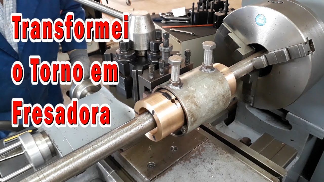 TRANFORMEI o TORNO em FREZADORA | FAZER RASGOS INTERIORES para LUBRIFICAÇÃO em CASQUILHOS de BRONZE