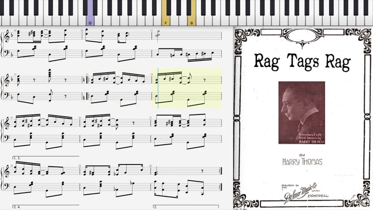 Rag Tags Rag by Harry Thomas (1909, Ragtime piano)