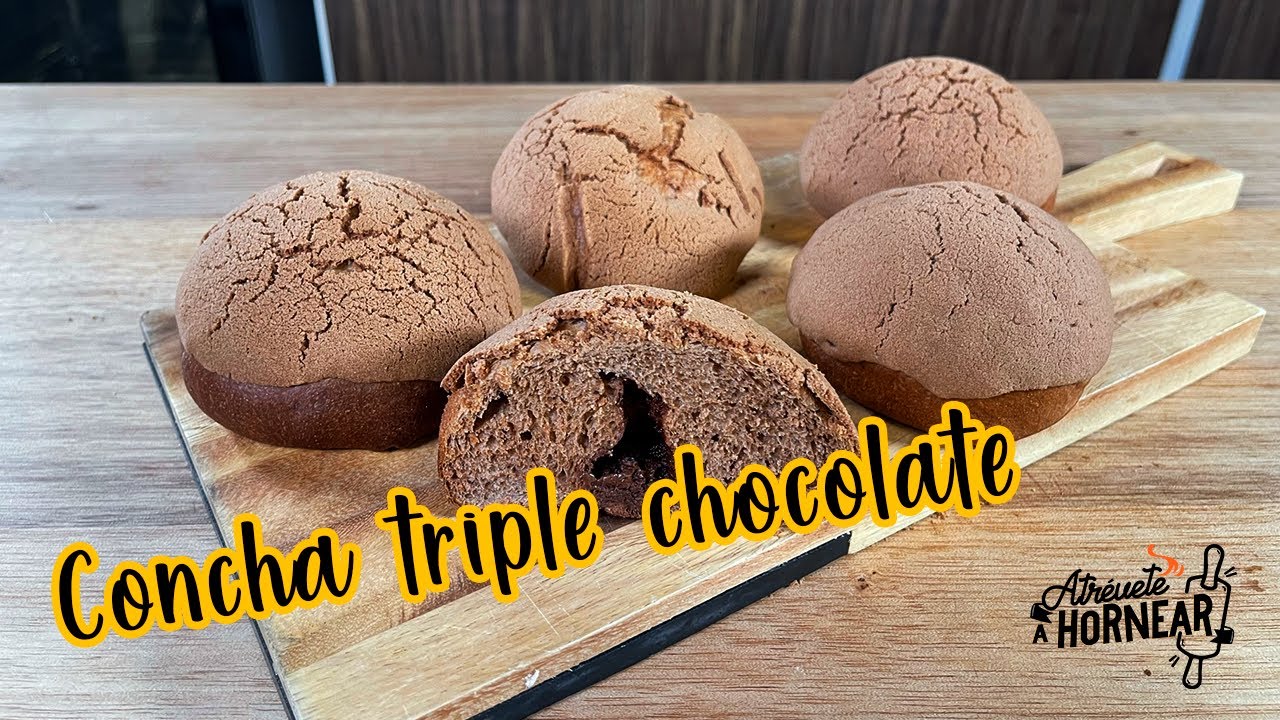 ¡Receta de concha triple chocolate!