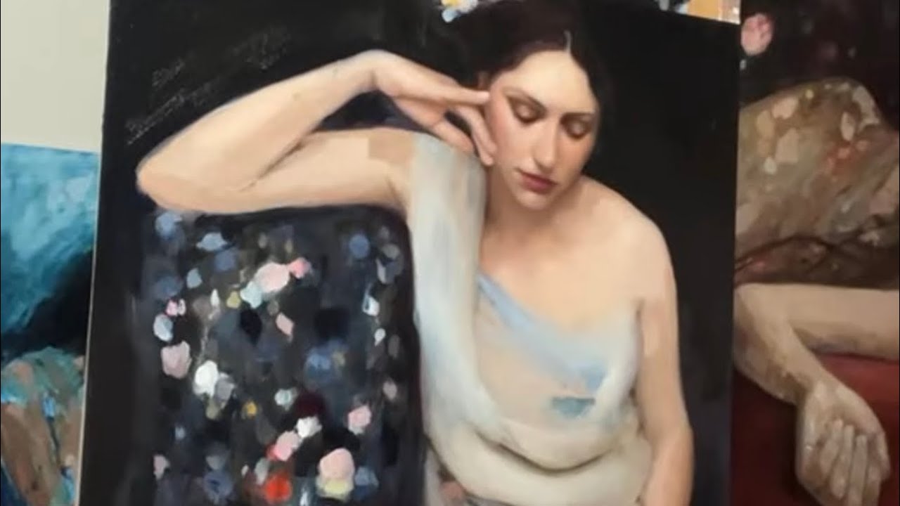 Live Painting - Portrait in Oil - halfway stage