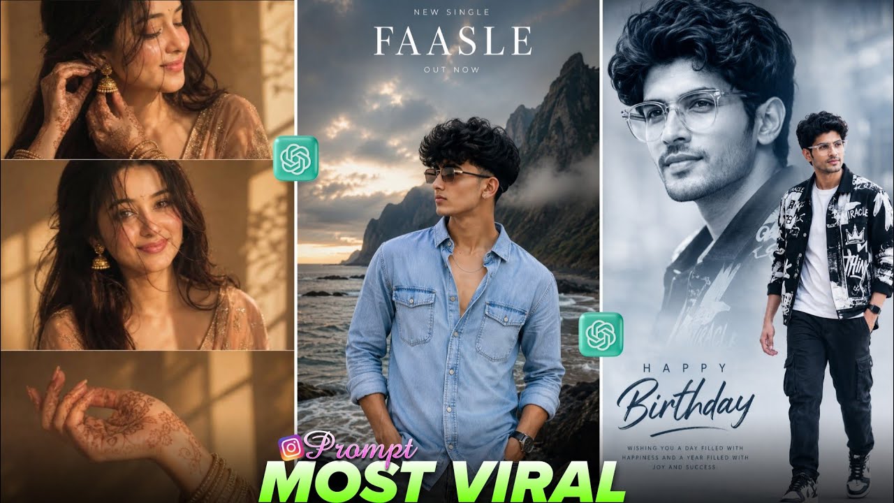 Instagram Viral Cinematic AI Photo Editing Prompt | ChatGPT Trending Collage Photo Tutorial