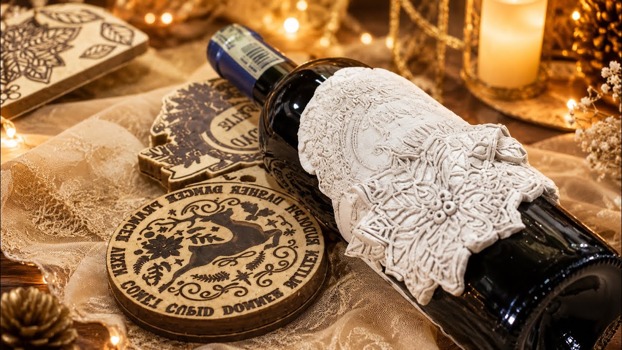 Botella Decorada Para Navidad con Pasta Das ( Parte 1 )
