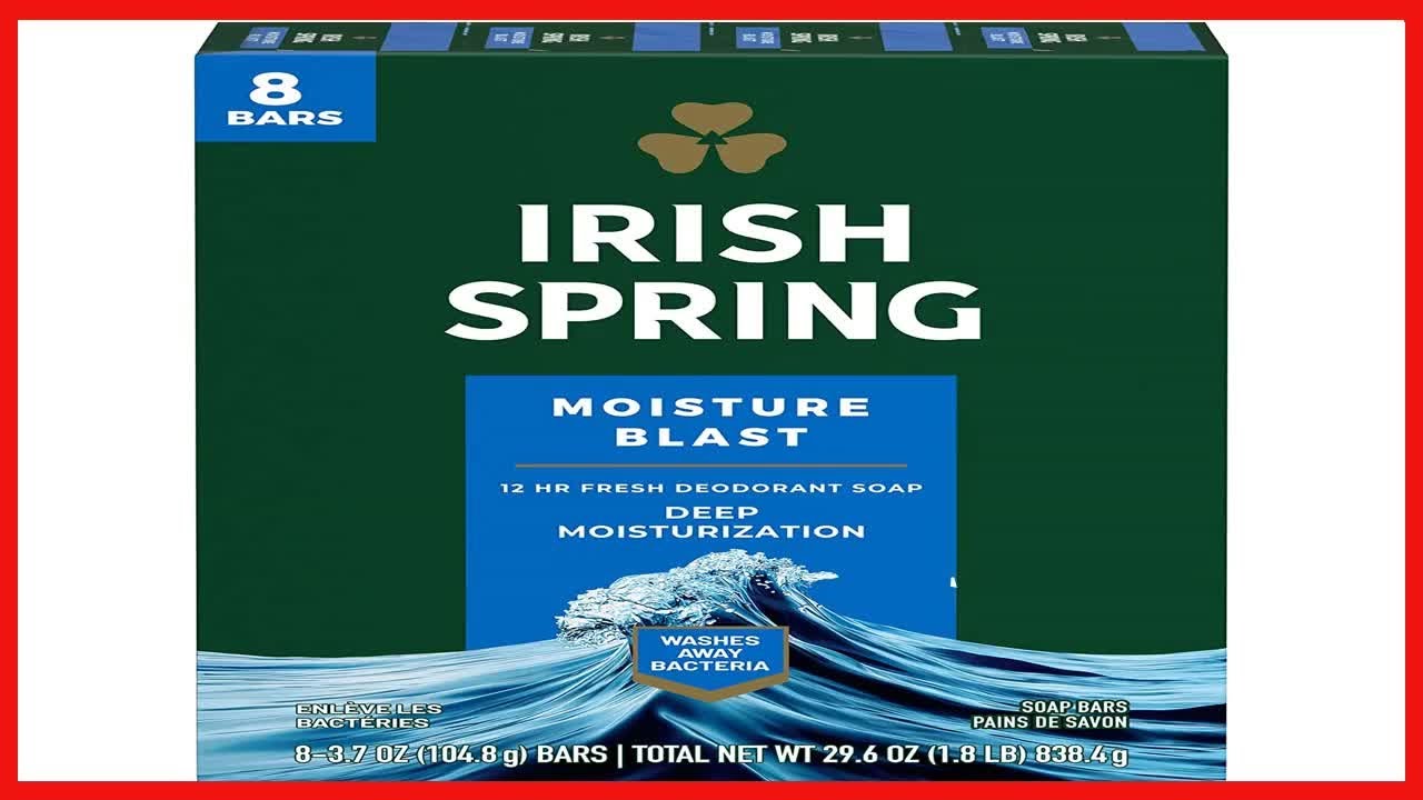 Irish Spring Moisture Blast Bar Soap, 3 75oz 8 Count